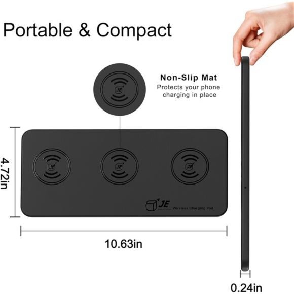 Wireless Charging Pad,15W Triple Wireless Charging Station,3in1 Wireless Charger - Picture 6 of 6